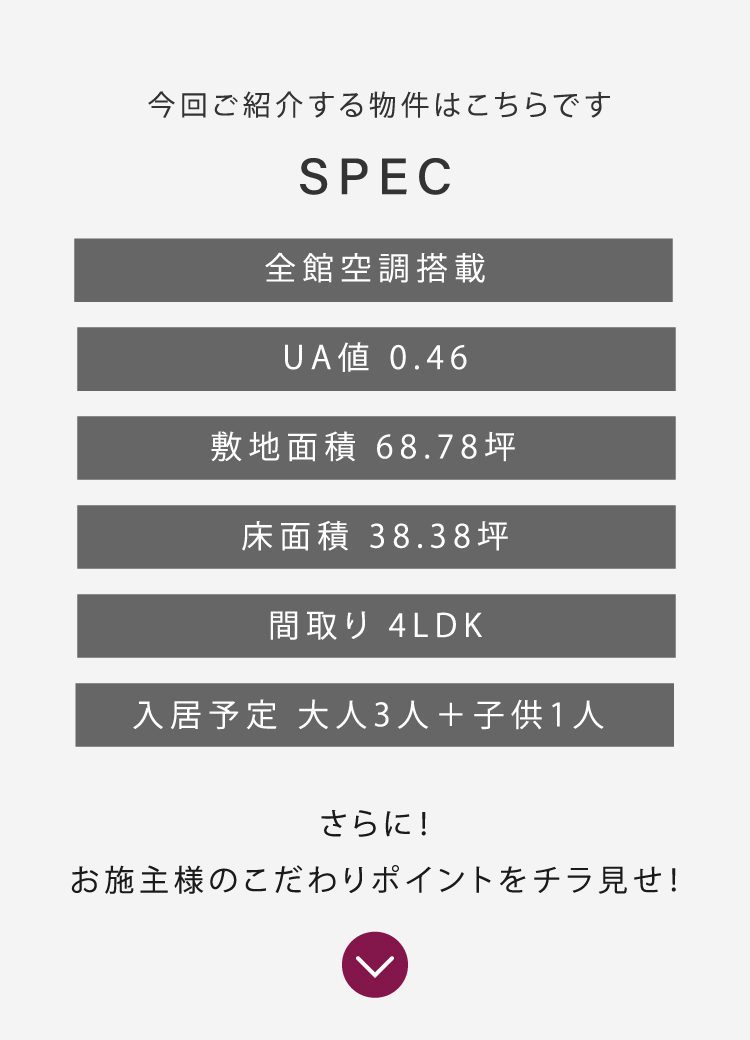 完成見学会を実施する家のスペック

